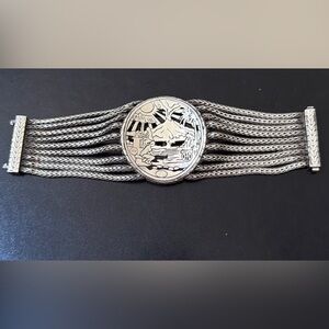 John Hardy Silver Multi-Strand Bracelet with Medallion